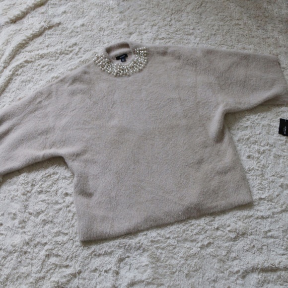 NEW Alfani Gilded Plum Beige Pearl Sweater PXL - Picture 2 of 9